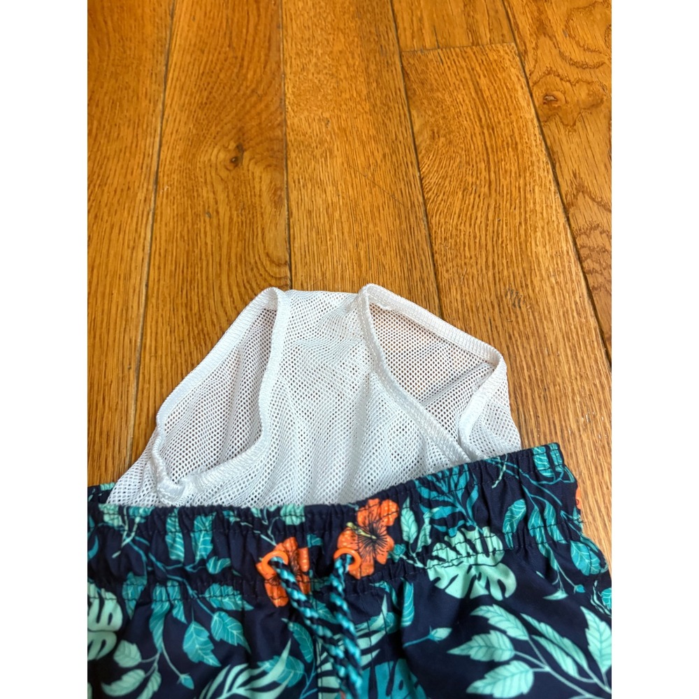 Cat & Jack Toddler Boys Navy Tropical Floral Hibiscus Swim Trunks 18M - Picture 3 of 4